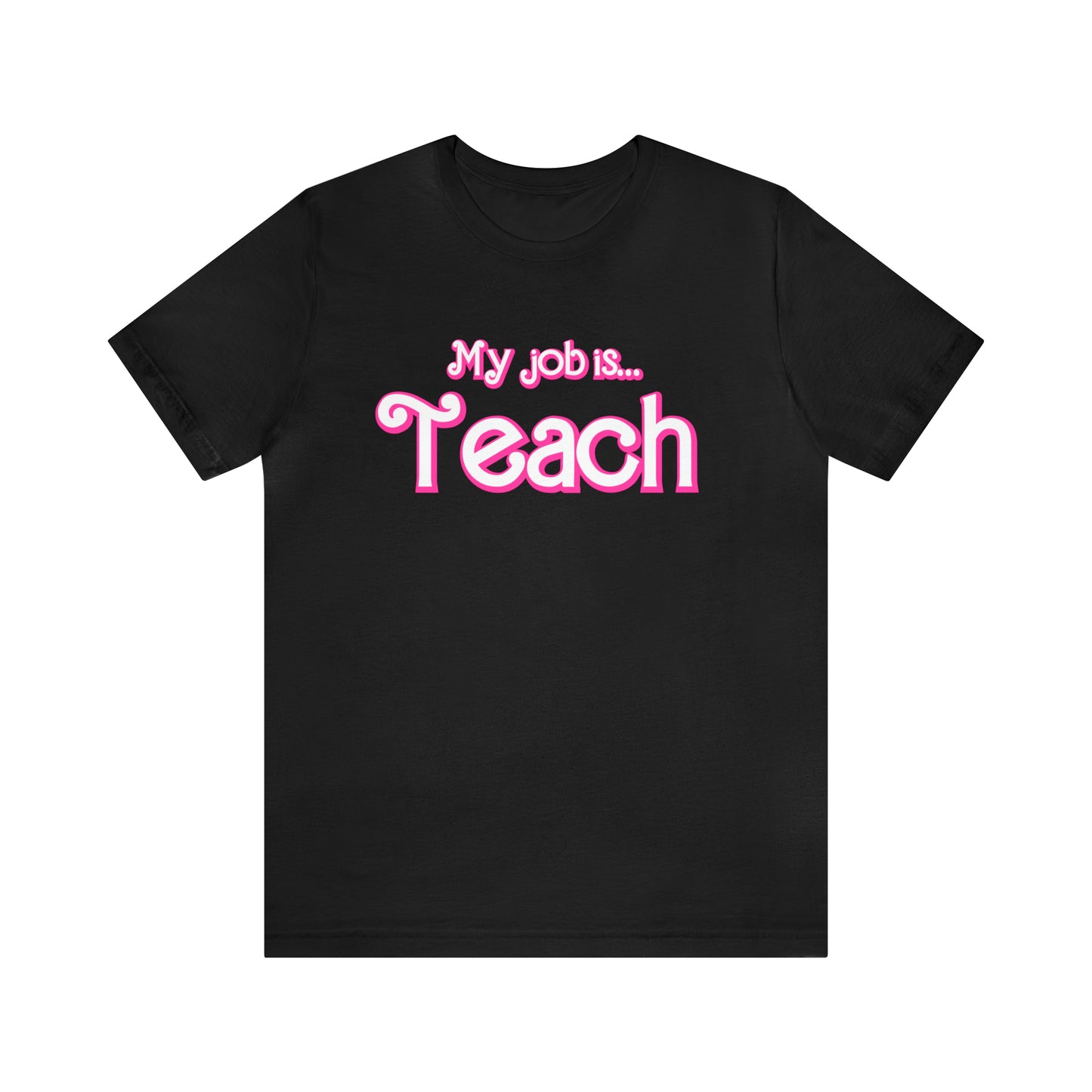 My Job is Teach Shirt, Pink Teacher Shirts, Trendy Teacher T Shirt, Retro Back to school, Teacher Appreciation, Checkered Teacher Tee, T734