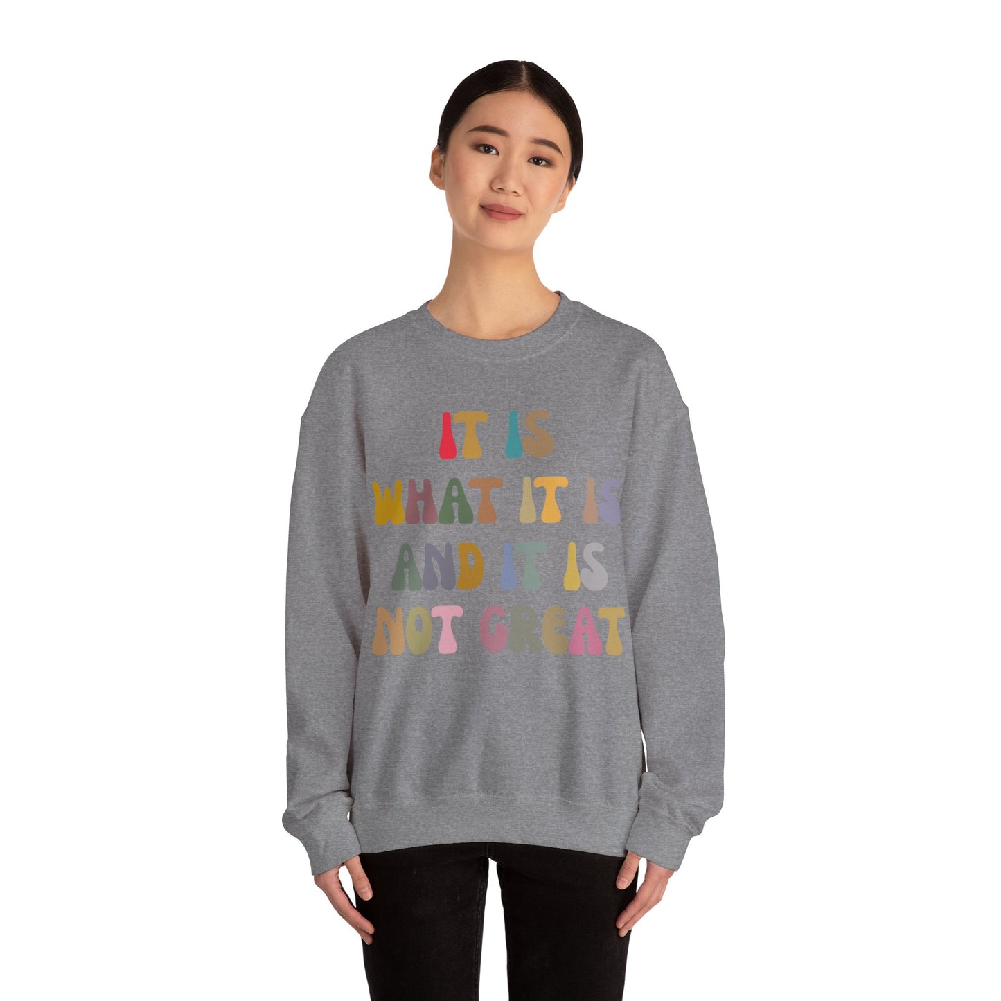 It Is What It Is And It Is Not Great Sweatshirt, Funny Quote Sweatshirt, Funny Meme Sweatshirt, Funny Mood Sweatshirt, S1513