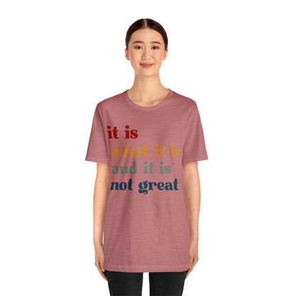 It Is What It Is And It Is Not Great Shirt, Funny Quote Shirt, Funny Meme Shirt, Funny Mood Shirt, Shirt for Women, Gift for Women, T1512