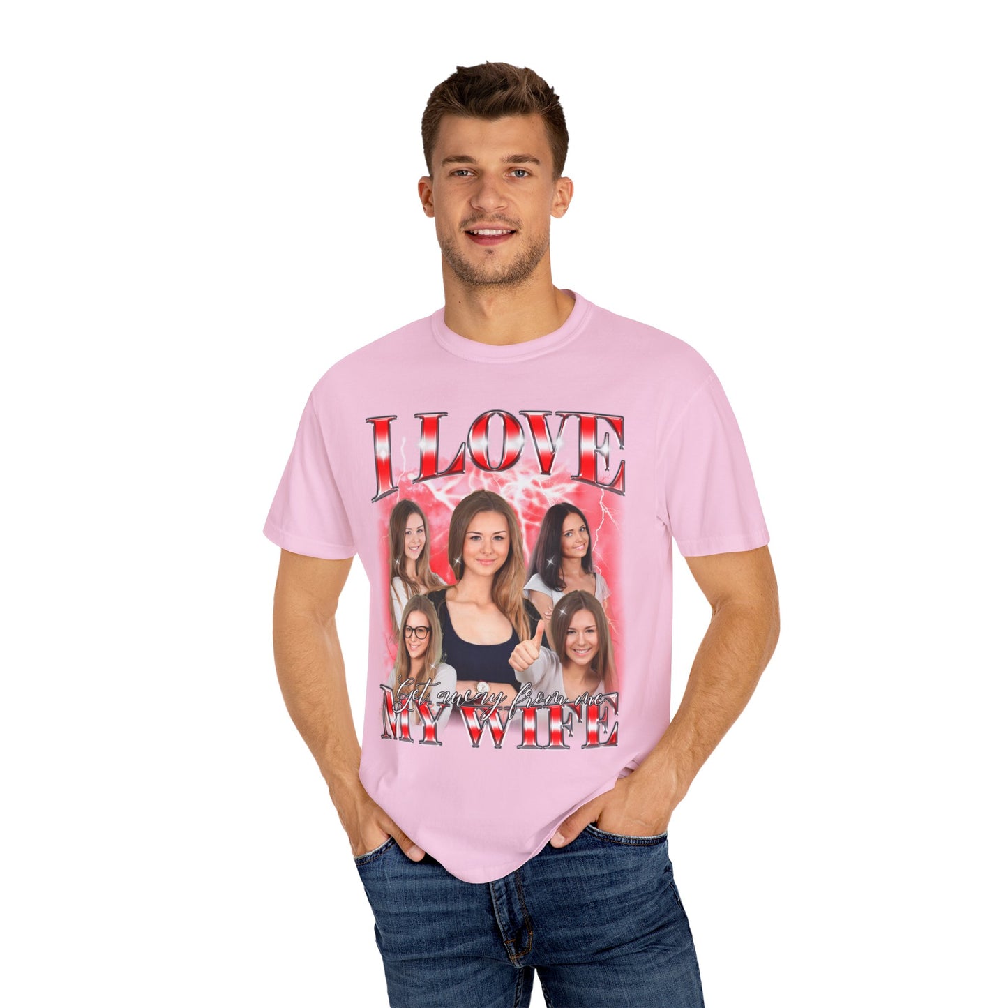I Love My Wife Get Away From Me Shirt, Custom Wife Photo Shirt, Custom Bootleg Rap Tee, Vintage Graphic 90s Shirt, Valentine's Shirt, CC1603