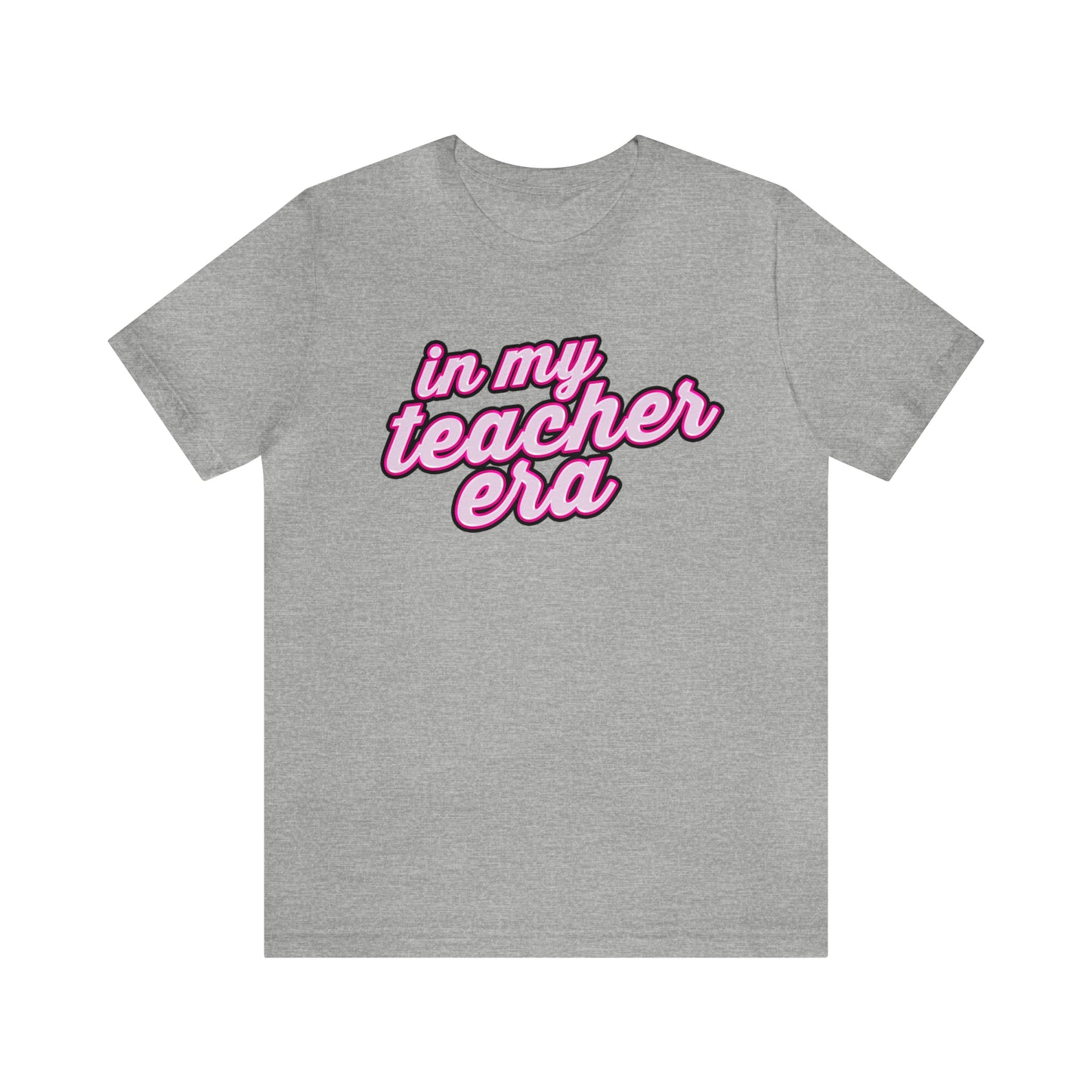 In My Teacher Era Shirt, 3D Teacher Pink Shirt, Teacher Shirts Trendy, Teacher Appreciation Checkered Teacher Tee, Gifts for Teachers, T781