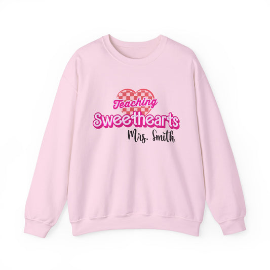 Personalized Teaching Sweethearts Valentines Day Sweatshirt, Teacher Valentine's Day Sweatshirts Teachers, Gift Sweater Hearts Day, SW1274