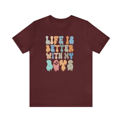 Cute Boy Mom Shirt for Birthday Gift for Mom, Life is better with my boys Shirt for Halloween Gift, T309