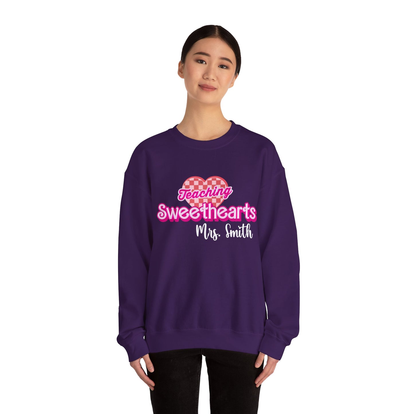 Personalized Teaching Sweethearts Valentines Day Sweatshirt, Teacher Valentine's Day Sweatshirts Teachers, Gift Sweater Hearts Day, SW1274