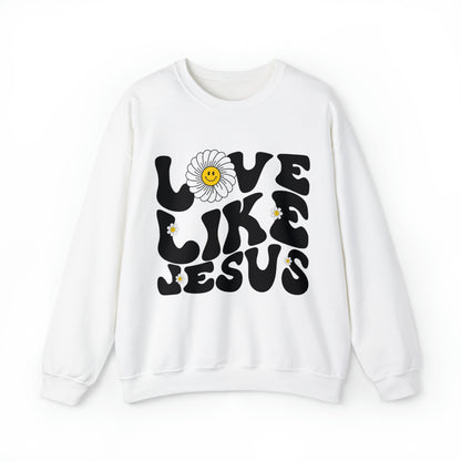 Retro Love Like Jesus Sweatshirt, Cute Jesus Sweatshirt, Women's Christian Clothing, Unisex Crewneck Christian Sweatshirt, S851