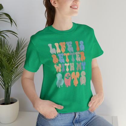 Cute Boy Mom Shirt for Birthday Gift for Mom, Life is better with my boys Shirt for Halloween Gift, T309