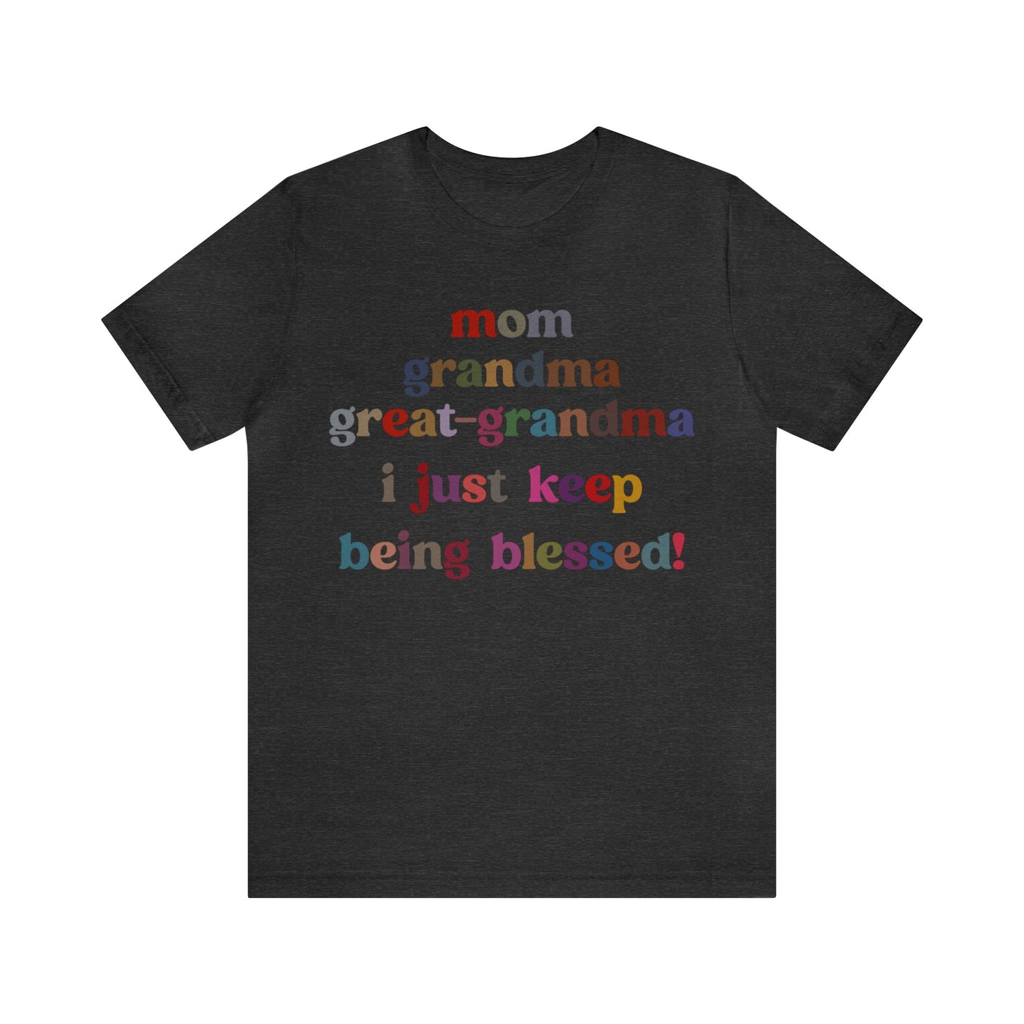 Mom Grandma Great-Grandma I Just Keep Being Blessed Shirt, Pregnancy Announcement Shirt, Baby Reveal To Family T shirt, Grandma Gifts, T1271