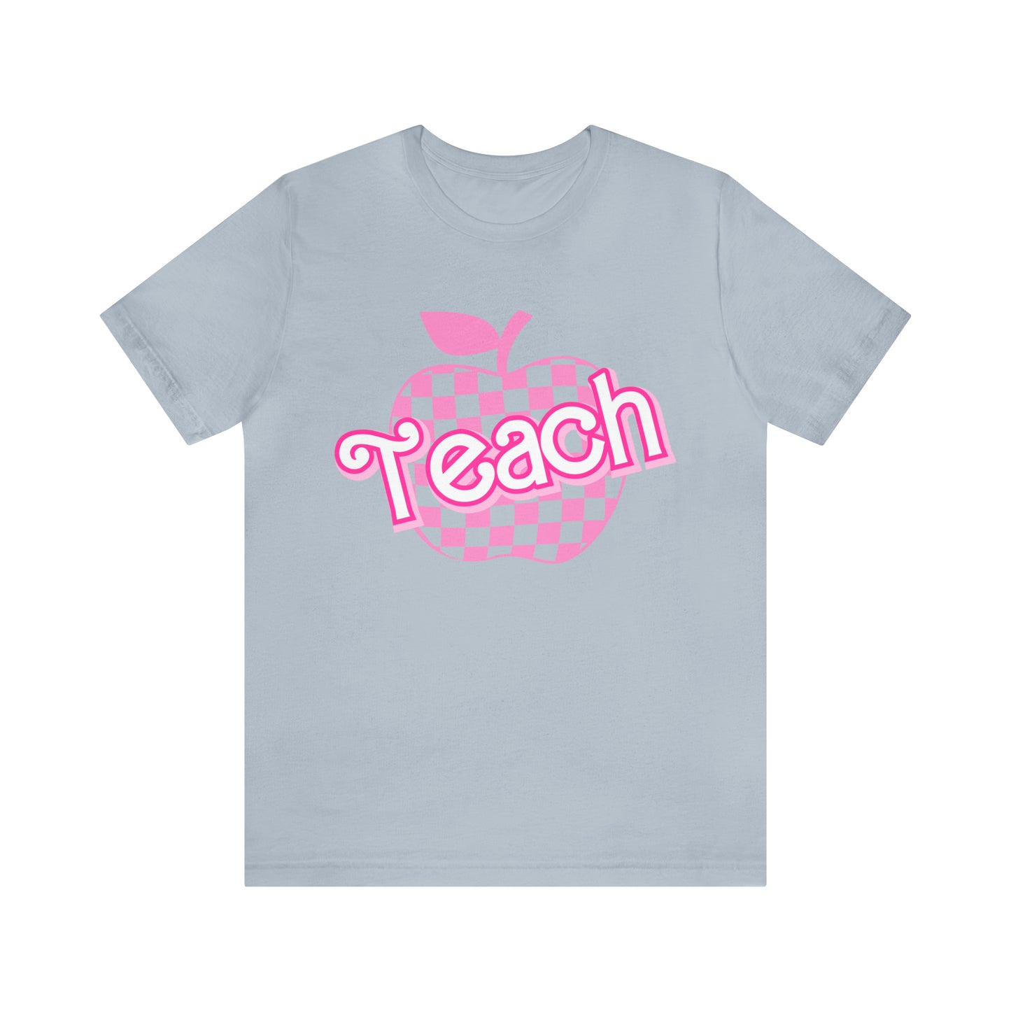 Pink Checkered Teacher Shirts, Trendy Teacher T Shirt, Retro Back to school, Teacher Appreciation, Apple Checkered Teacher Tee, T738