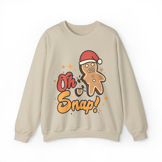 Oh Snap Gingerbread Crewneck Sweatshirt, Christmas Gingerbread Sweater, Christmas Cookie Lover Sweatshirt, Christmas Gift, S948