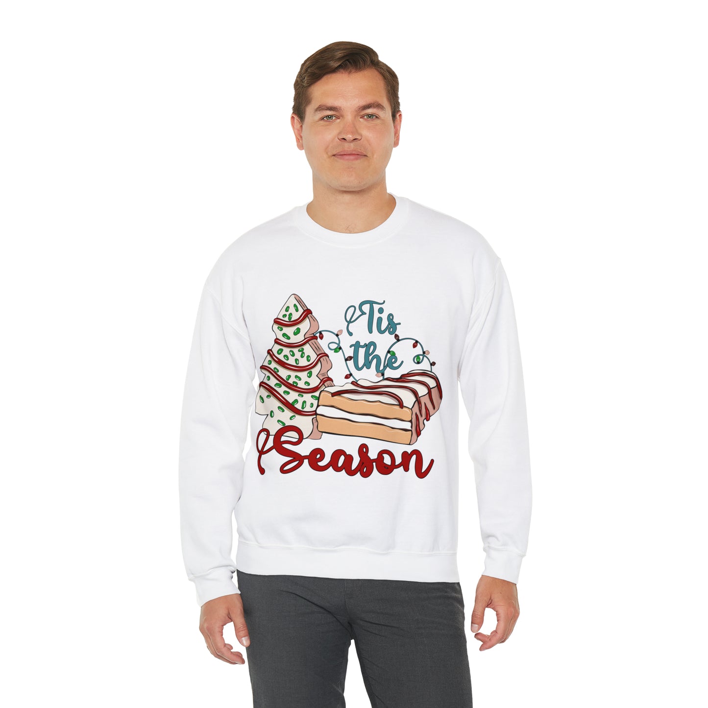 Christmas Tis The Season Sweatshirt, Merry Christmas Shirt, Christmas Tree Sweater, Christmas Tree shirt, Christmas Cake Sweatshirt, S883