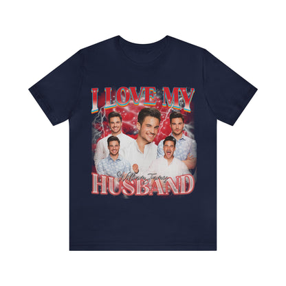 Custom I Love My Husband Shirt, Customized Photo Bootleg Rap Tee, Gif From Husband, T1359