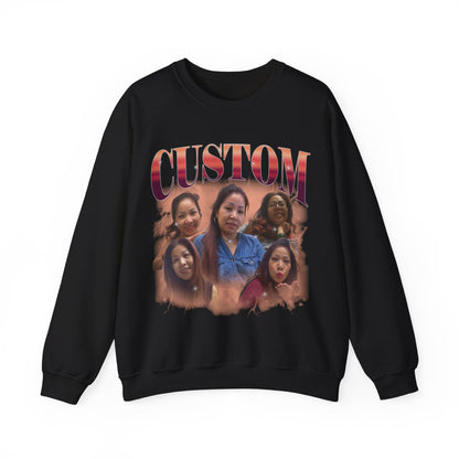 Custom Your Own Bootleg Tee, Retro Custom Bootleg Rap Tee, Custom Photo Sweatshirt, Insert Your Design Vintage Graphic 90s Sweatshirt, S1386