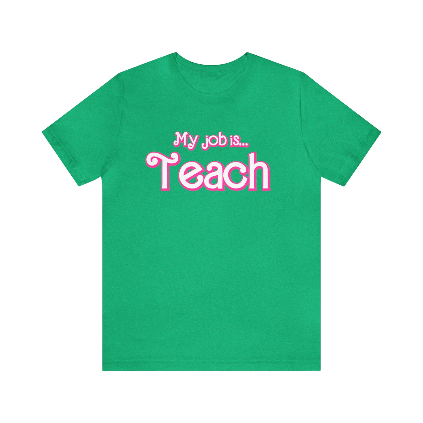 My Job is Teach Shirt, Pink Teacher Shirts, Trendy Teacher T Shirt, Retro Back to school, Teacher Appreciation, Checkered Teacher Tee, T734