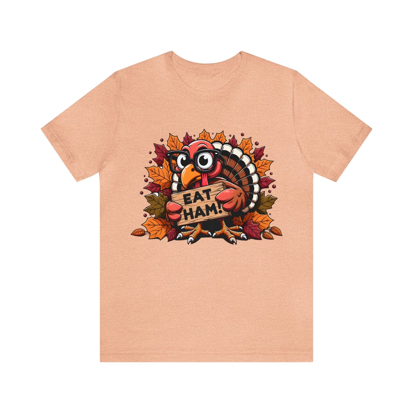 Cute Turkey Eat Ham shirt, Girls Thanksgiving T-shirt, Leopard Print Turkey Shirt, Thankful Shirt, Fall Shirt, Thanksgiving Food Shirt, T858