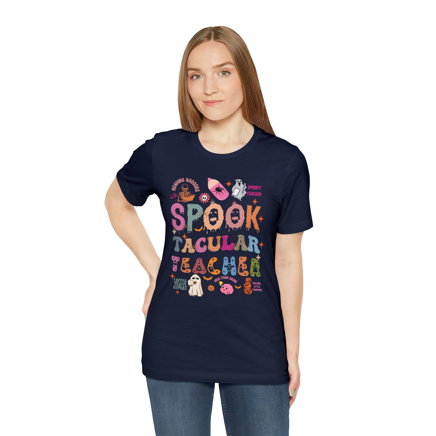 Spooktacular Teacher Shirt, Cute Ghost Teacher Halloween Shirt, Teacher Halloween Shirt, Teacher Halloween Gift, T603