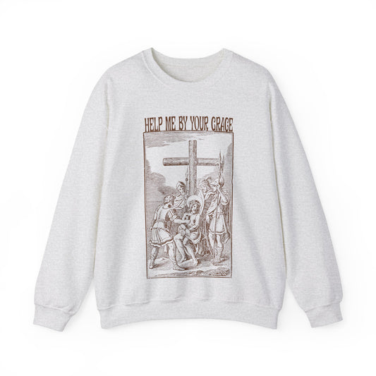 Vintage Antique Religious Biblical Drawing of Jesus Sweatshirt, 10Th Station of the Cross Sweatshirt, Way of the Cross Sweatshirt, S1590