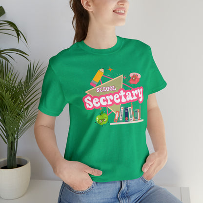 School Secretary shirt, 90s shirt, 90s teacher shirt, colorful school secretary shirt, colorful school shirt, T543