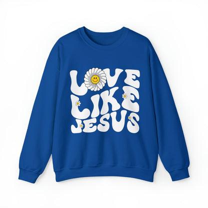 Retro Love Like Jesus Sweatshirt, Cute Jesus Sweatshirt, Women's Christian Clothing, Unisex Crewneck Christian Sweatshirt, S851