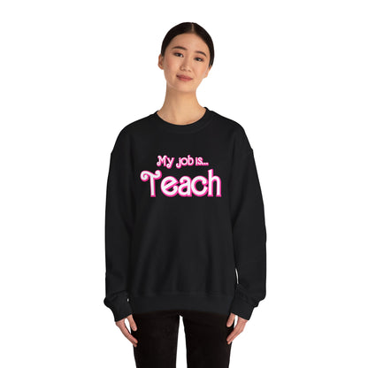 My Job is Teach Sweatshirt, Trendy Teacher Sweatshirt, Retro Back to school, Teacher Appreciation, Checkered Teacher Sweatshirt, S734