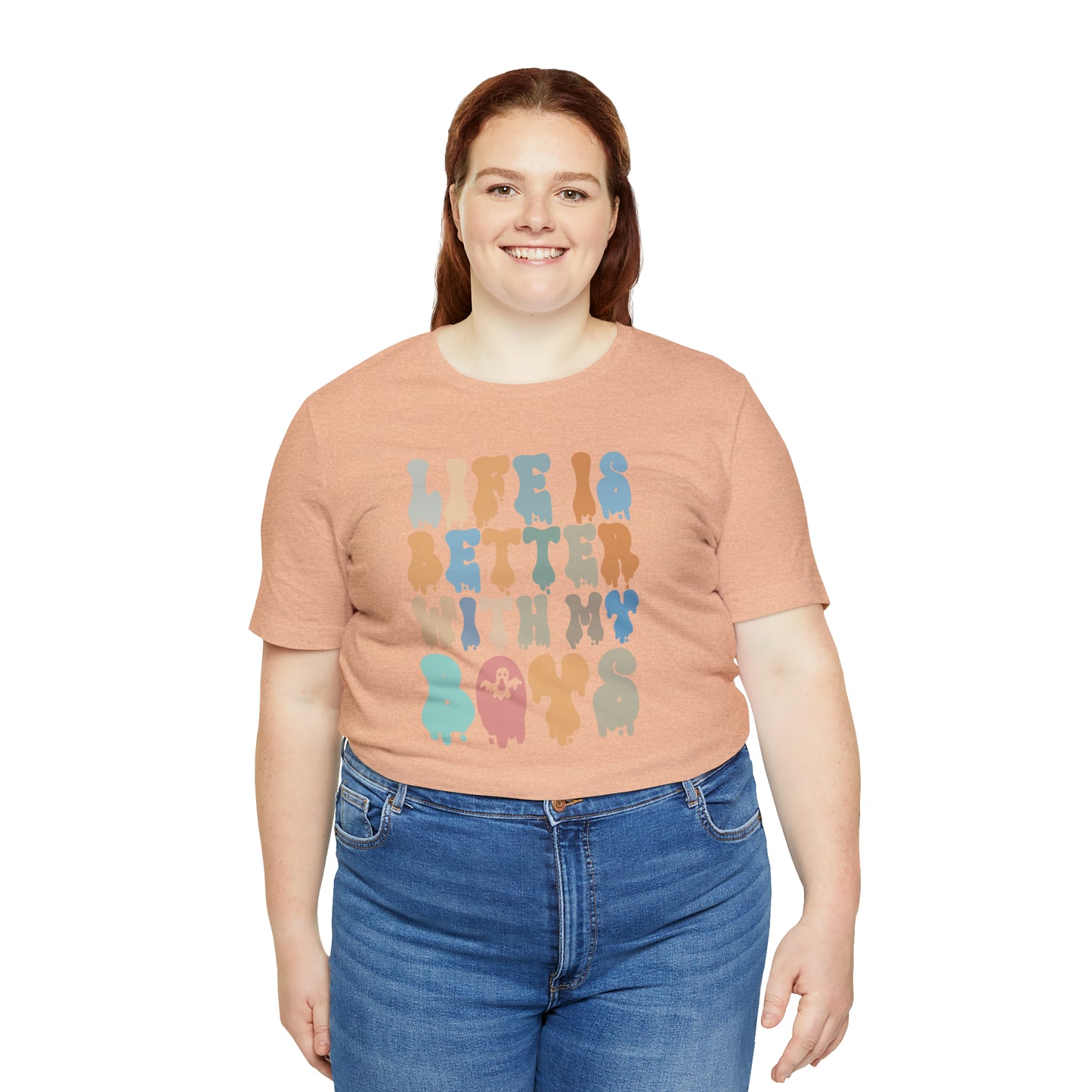 Cute Boy Mom Shirt for Birthday Gift for Mom, Life is better with my boys Shirt for Halloween Gift, T309