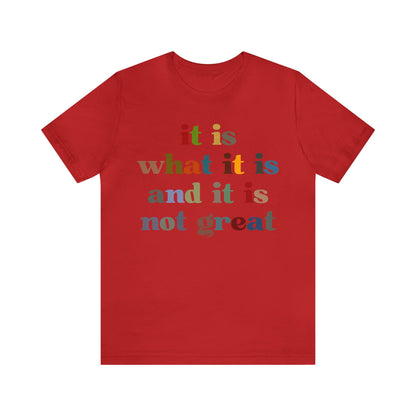 It Is What It Is And It Is Not Great Shirt, Funny Quote Shirt, Funny Meme Shirt, Funny Mood Shirt, Shirt for Women, Gift for Women, T1511