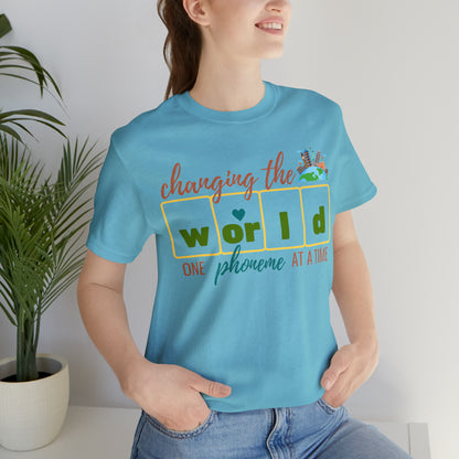 Kindergarten Teacher Shirt, Dyslexia Teacher Shirt, Teach Kids to Read Shirt, Changing The World One Phoneme At A Time Shirt, T240