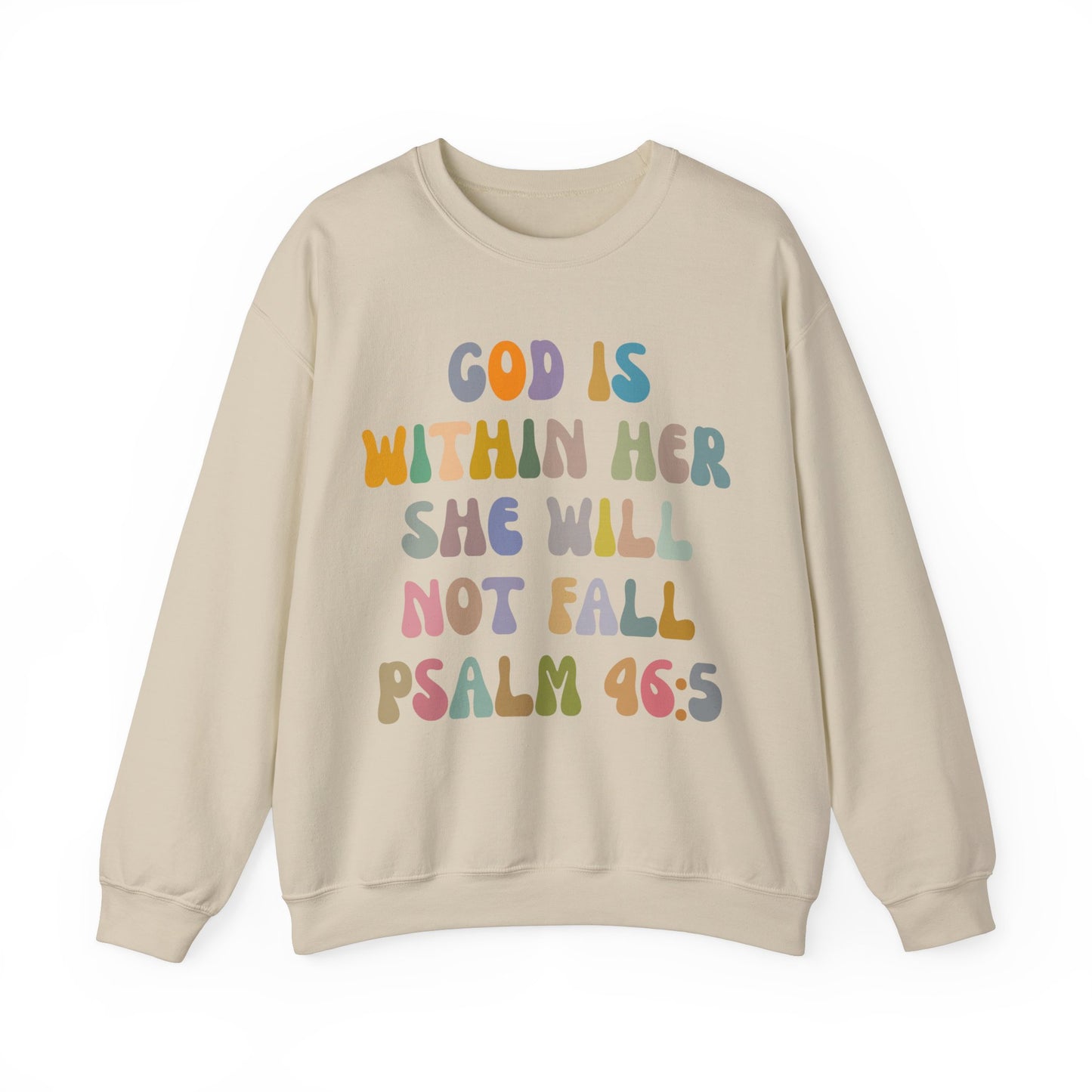 God Is Within Her She Will Not Fall Sweatshirt, Godly Woman Sweatshirt, Religious Women Sweatshirt, Jesus Lover Sweatshirt, S1235