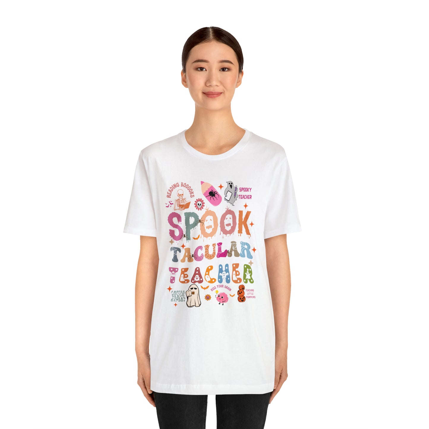 Spooktacular Teacher Shirt, Cute Ghost Teacher Halloween Shirt, Teacher Halloween Shirt, Teacher Halloween Gift, T603