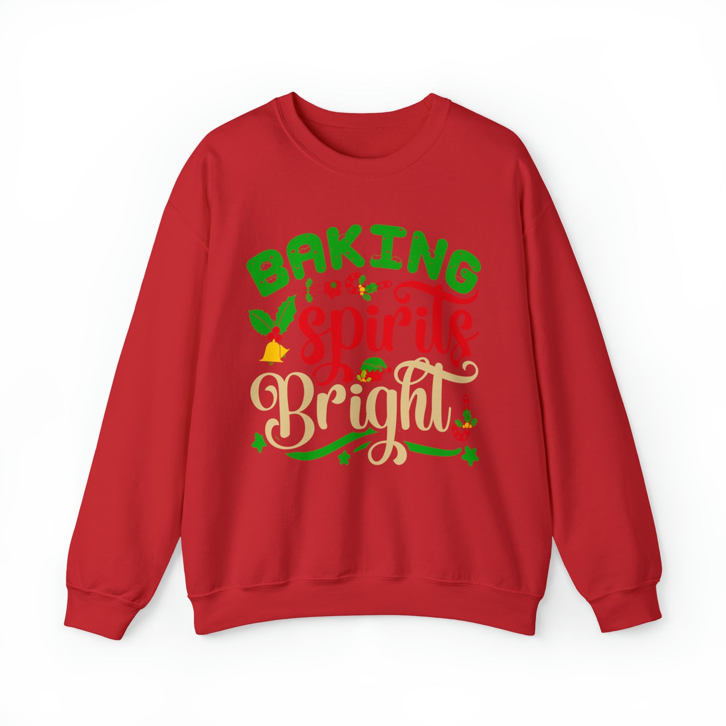 Baking Spirits Bright Sweatshirt, Christmas Cookie Sweatshirt, Funny Baker Sweatshirt, Gift For Cookie Lover, Cute Christmas Cookie, SW934