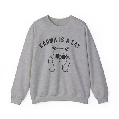 Karma Is A Cat Sweatshirt, Funny Cat Sweatshirt, Cat Mom Life Sweatshirt, Cat Lover Sweatshirt, Gift for Cat Mom, Shirt for Women, S1113