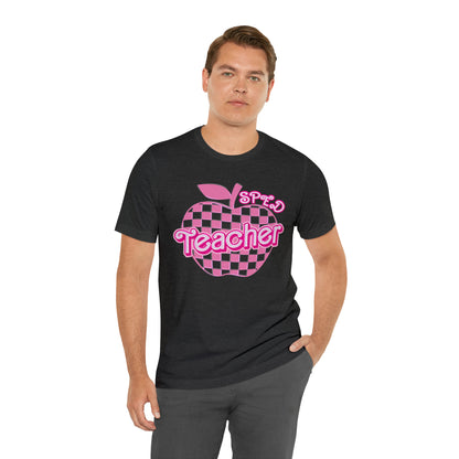 Sped Teacher Shirt, Sped Teacher Shirt Words, Pink Teacher Shirts, Teacher Appreciation Checkered Tee, Gifts for Teachers, Teacher Era, T797