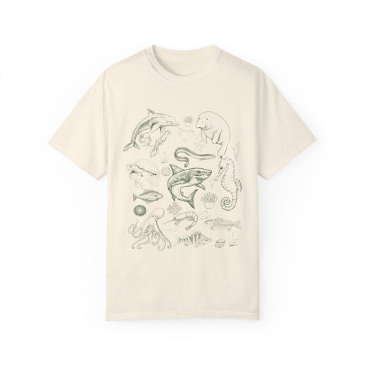 Vintage 90s Sea Animal Shirt, Vintage Ocean Nature Shirt, Sea Life, Ocean, Whale, Turtle, Dolphin Shirt, Seahorse, Eel, Octopus, CC1581