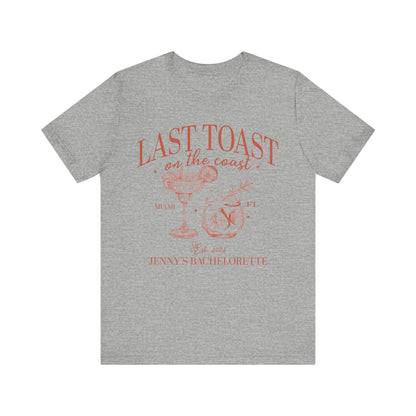 Last Toast on the Coast Beach Bachelorette Party Shirt, Custom Bachelorette Shirts, Personal Luxury Bachelorette, Social Club Bach, T1558