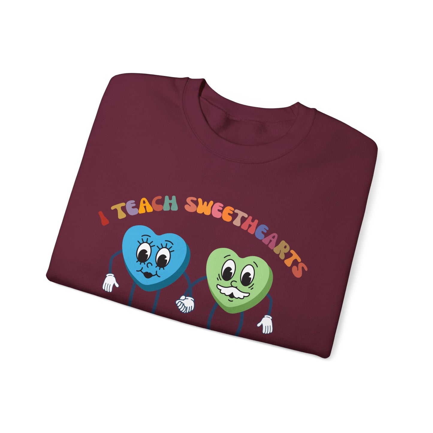 Personalized Teach Sweethearts Valentines Day Sweatshirt, Custom Teacher Valentine Day Sweatshirt for Teachers, Gift for Hearts Day, SW1275