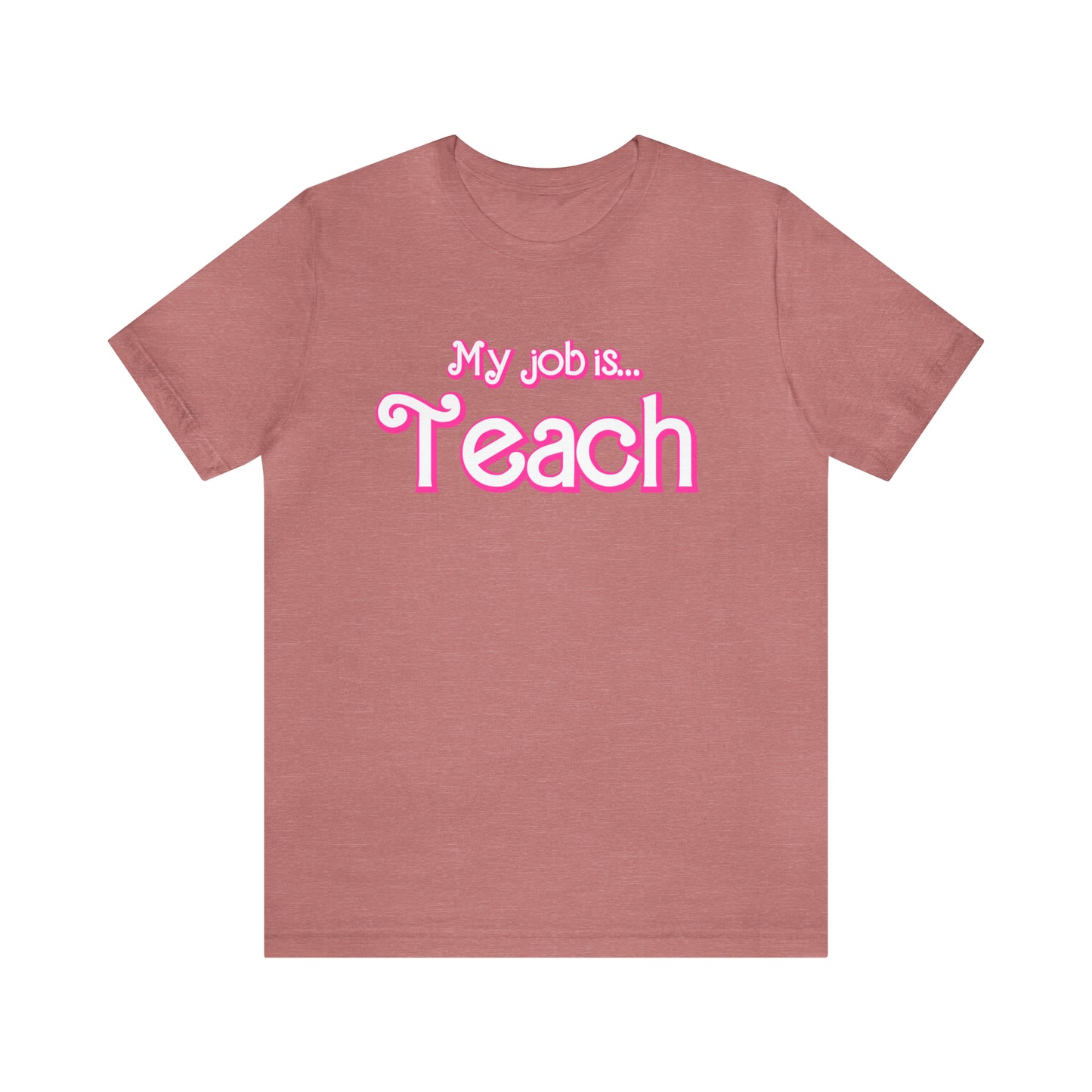 My Job is Teach Shirt, Pink Teacher Shirts, Trendy Teacher T Shirt, Retro Back to school, Teacher Appreciation, Checkered Teacher Tee, T734