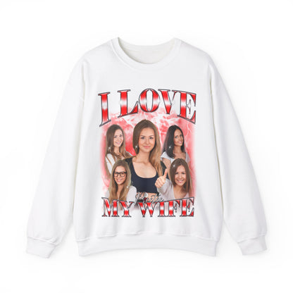 Custom Bootleg Rap Crewneck, I Love My Wife Sweatshirt, Custom Wife Photo Sweatshirt, Vintage Graphic 90s Sweatshirt, S1902