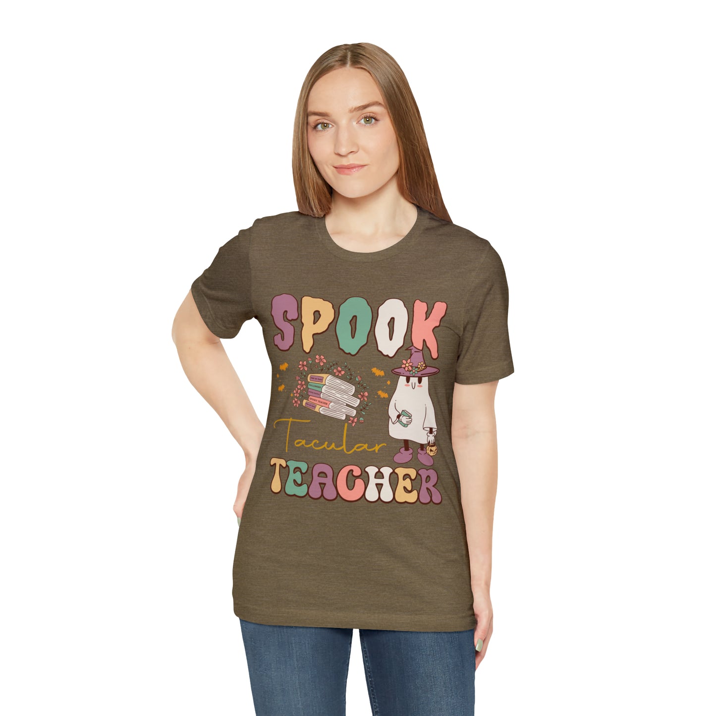 Spook Tacular Teacher Shirt, Spooky Season Tee, Retro Halloween Cowgirl Shirt, Cowgirl Halloween Shirt, Vintage Ghost Shirt, T767