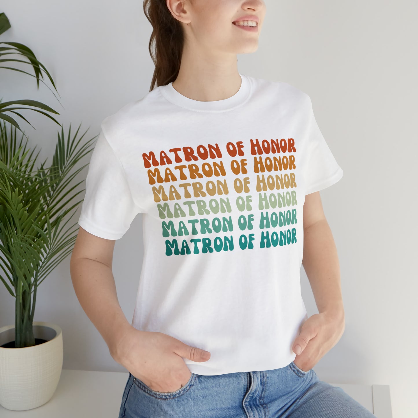 Retro Matron of Honor Shirt, Matron of Honor Shirt for Women, Cute Bachelorette Party Tee for Matron of Honor, T278