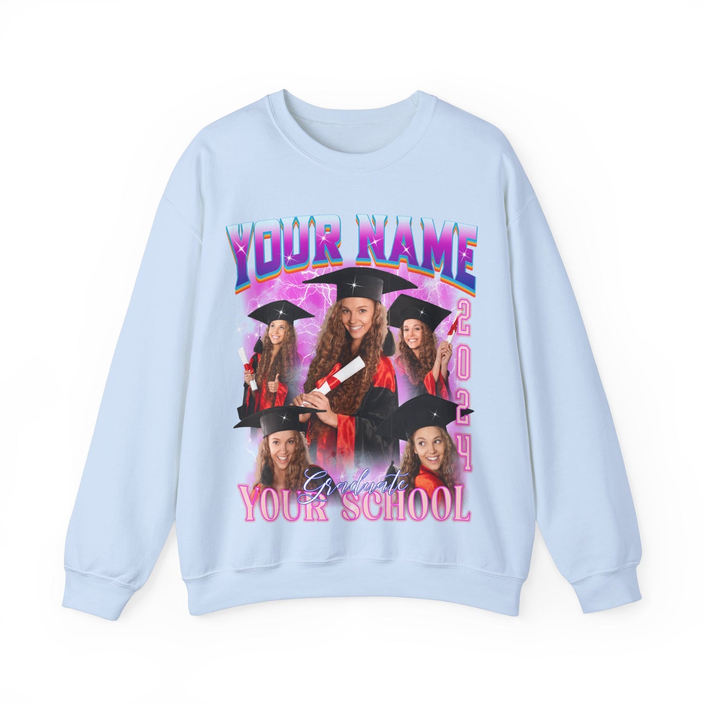 Graduation Party Sweatshirt, Custom Bootleg Rap Tee For Graduation, Custom Graduation Sweatshirt, Custom Photo Graduate Sweatshirt, S1634