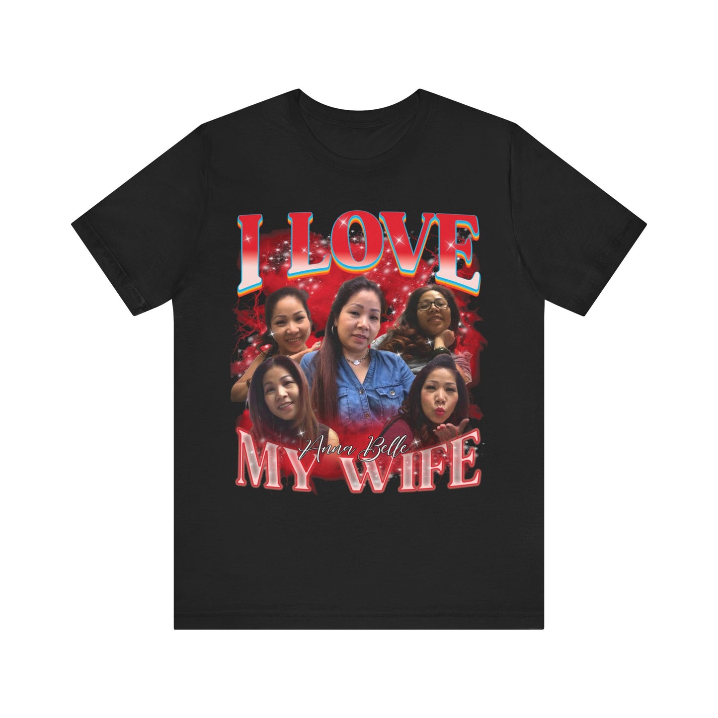 Custom Bootleg Rap Tee, I Love My Wife Shirt, Custom Wife Photo Shirt, Vintage Graphic 90s Tshirt, Valentine's Shirt Gift, T1347 UK