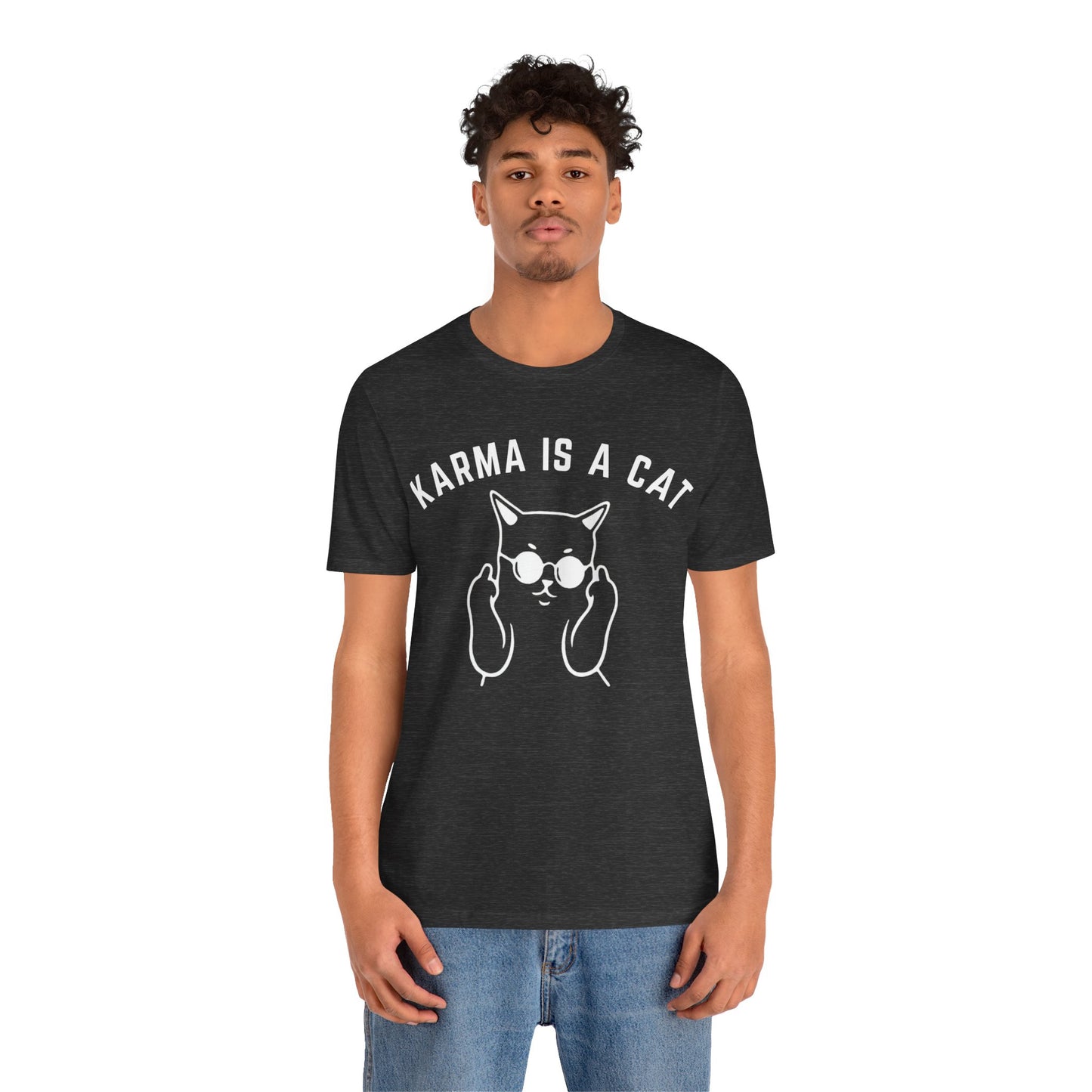 Karma Is A Cat Shirt, Funny Cat Shirt, Cat Mom Life Shirt, Cat Lover Shirt, Gift for Cat Mom, Shirt for Women, Oversized Shirt, T1113