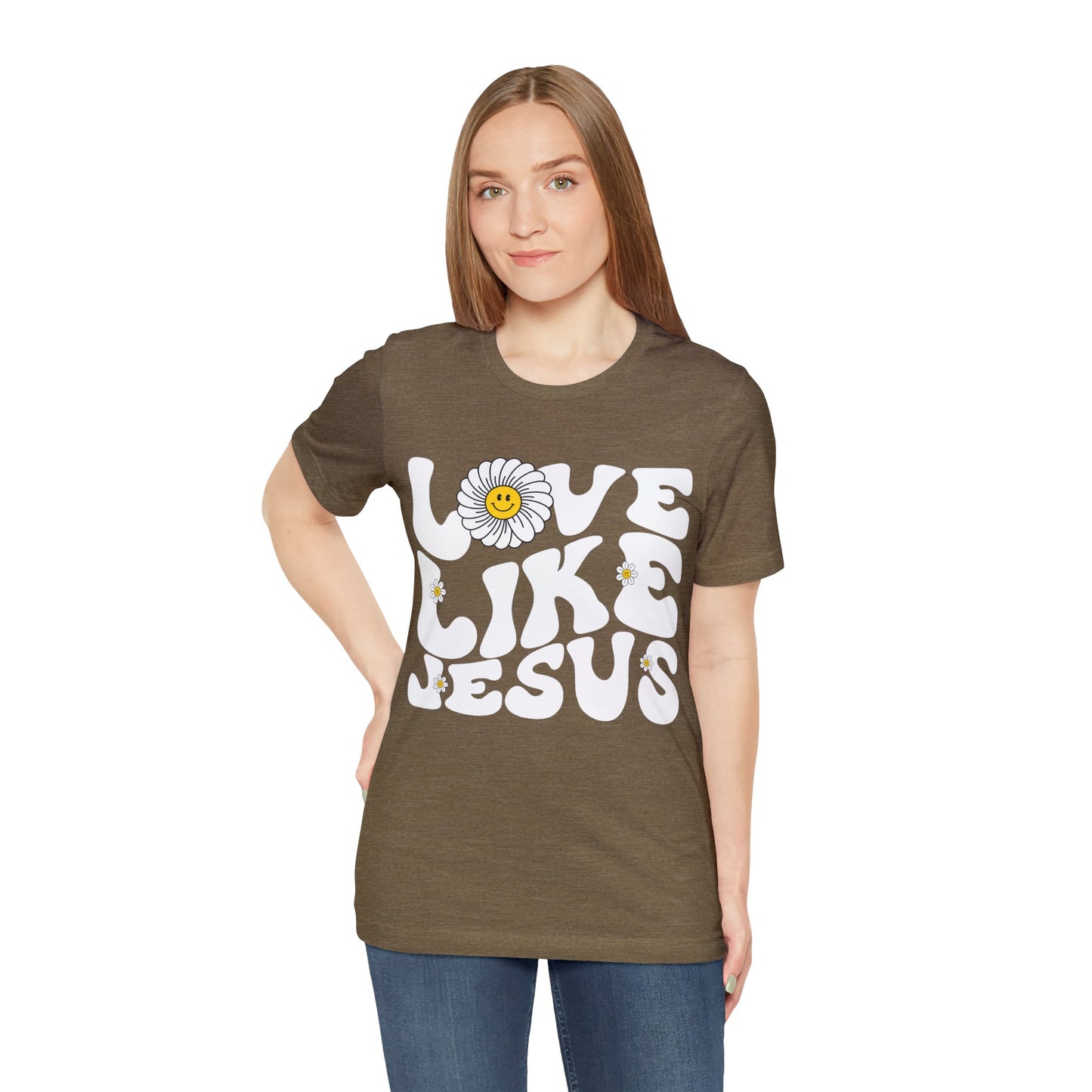 Retro Love Like Jesus Shirt, Cute Jesus Shirt, Women's Christian Clothing, Unisex Crewneck Christian Shirt, T851