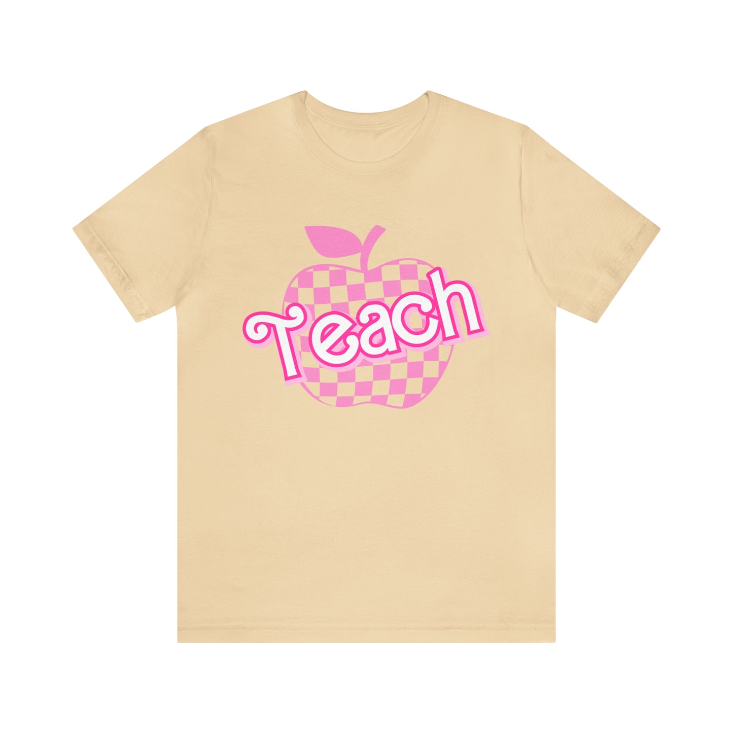 Pink Checkered Teacher Shirts, Trendy Teacher T Shirt, Retro Back to school, Teacher Appreciation, Apple Checkered Teacher Tee, T738