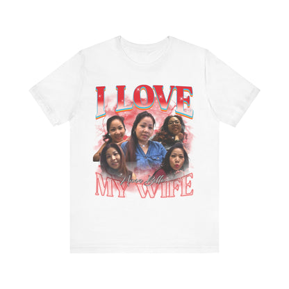 Custom Bootleg Rap Tee, I Love My Wife Shirt, Custom Wife Photo Shirt, Vintage Graphic 90s Tshirt, Valentine's Shirt Gift, T1347 UK