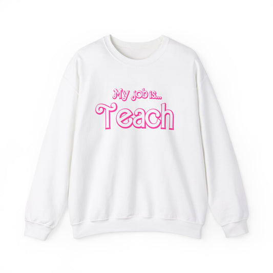 My Job is Teach Sweatshirt, Trendy Teacher Sweatshirt, Retro Back to school, Teacher Appreciation, Checkered Teacher Sweatshirt, S734