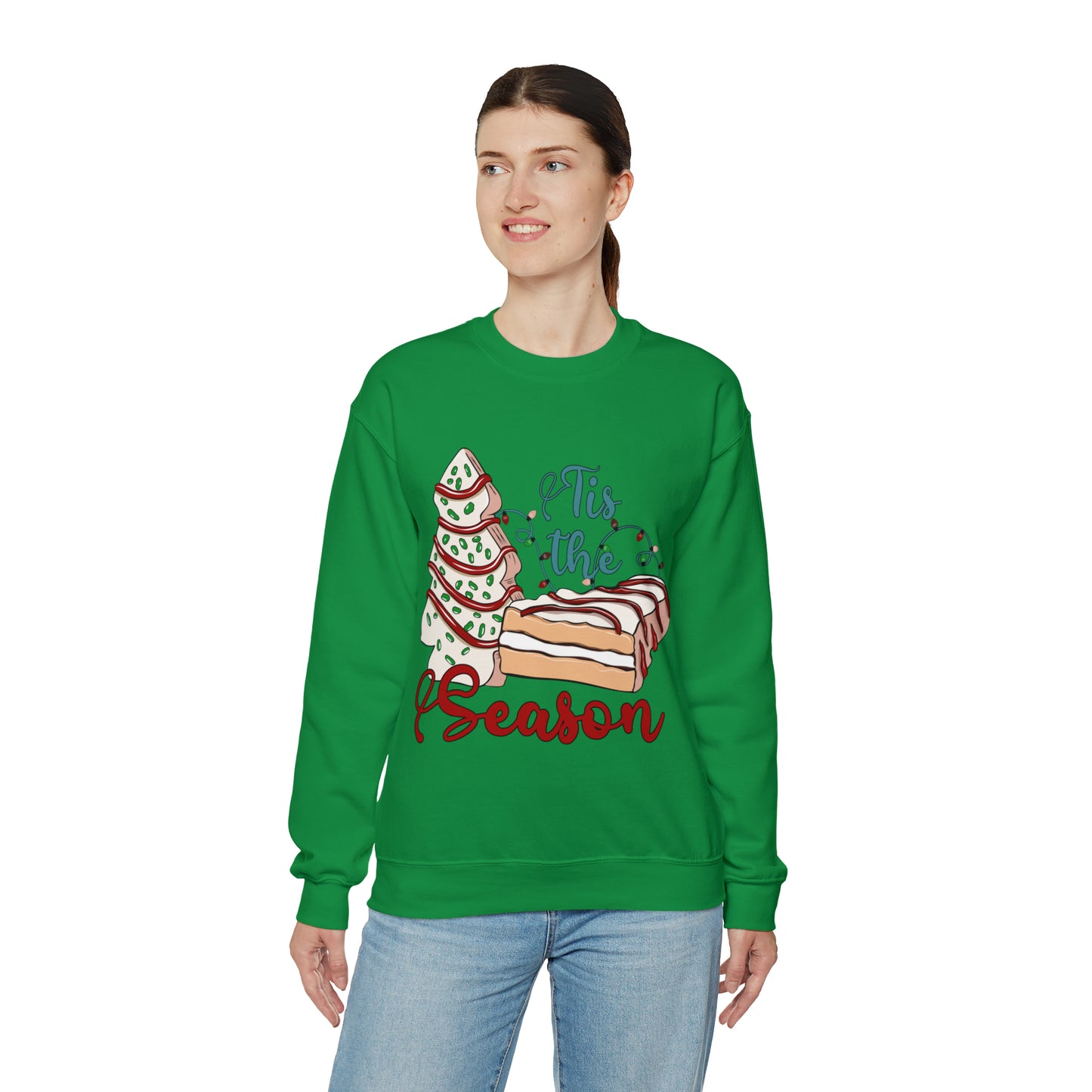 Christmas Tis The Season Sweatshirt, Merry Christmas Shirt, Christmas Tree Sweater, Christmas Tree shirt, Christmas Cake Sweatshirt, S883