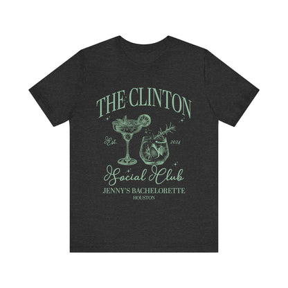 Cocktail Social Club, Bridal Party Shirt, Bride and Groom Gift, Luxury Bachelorette Merch, Charleston Bachelorette Shirt, Custom Name, T1557