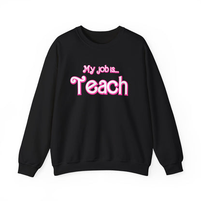 My Job is Teach Sweatshirt, Trendy Teacher Sweatshirt, Retro Back to school, Teacher Appreciation, Checkered Teacher Sweatshirt, S734