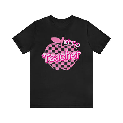 Sped Teacher Shirt, Sped Teacher Shirt Words, Pink Teacher Shirts, Teacher Appreciation Checkered Tee, Gifts for Teachers, Teacher Era, T797