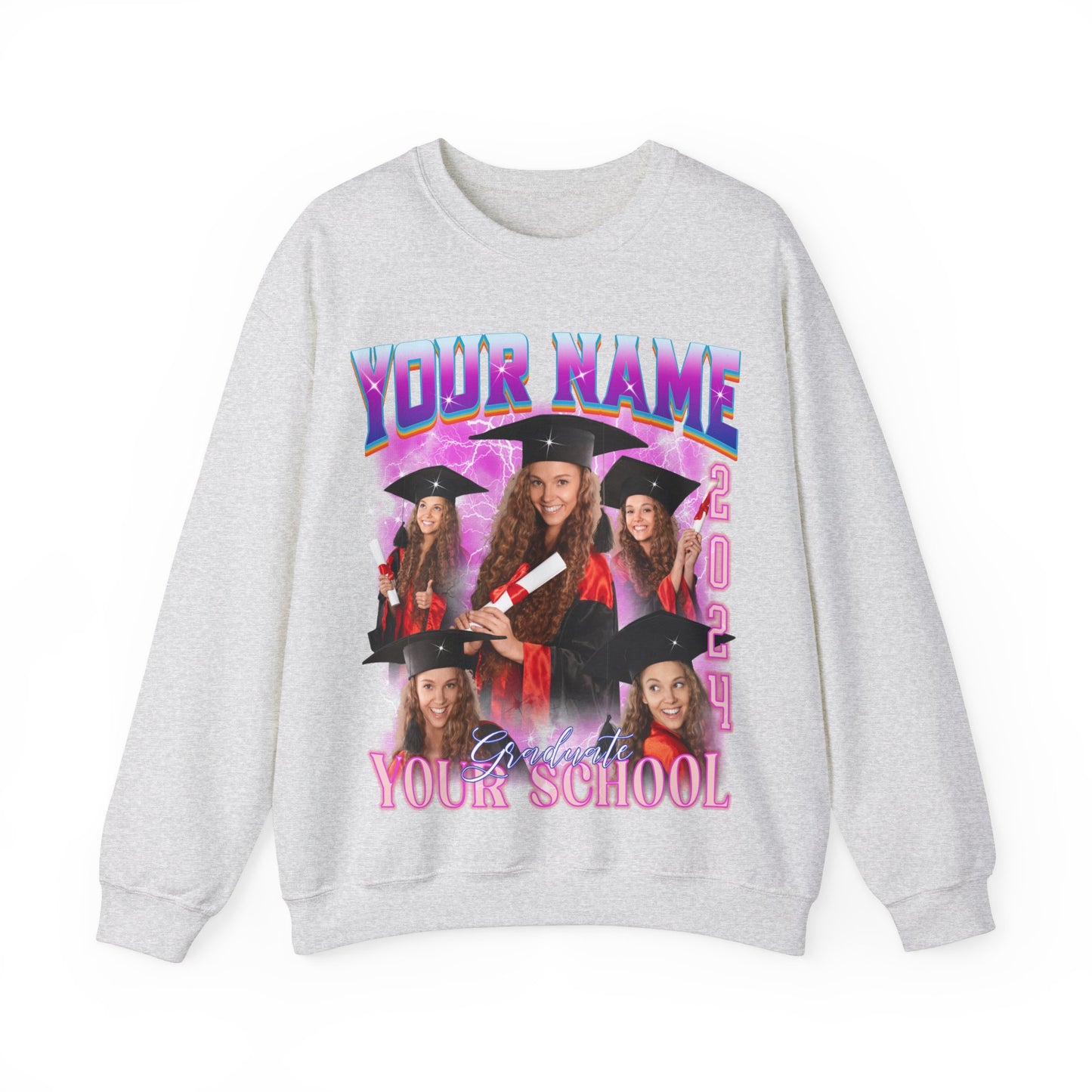 Graduation Party Sweatshirt, Custom Bootleg Rap Tee For Graduation, Custom Graduation Sweatshirt, Custom Photo Graduate Sweatshirt, S1634